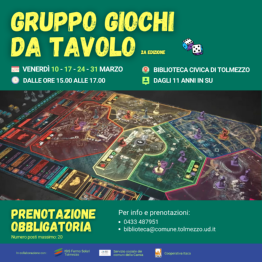 Brettspiele: Im März 4 Treffen in der Bibliothek in Tolmezzo 