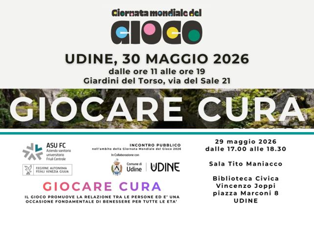 Incontro pubblico: “GIOCARE CURA” e partecipazione alla Giornata Mondiale del Gioco 2026