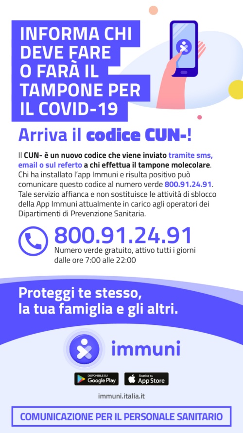 Servizio telefonico nazionale per lo sblocco della app Immuni