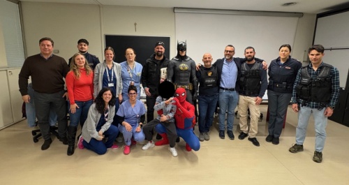 I supereroi in visita alla Pediatria di Udine