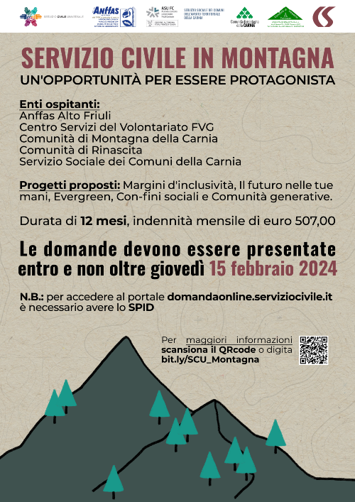 Servizi Civîl Universâl: viert il Bant par volontaris in Cjargne 